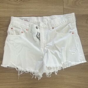 GAP White Distressed Denim Cutoff Shorts